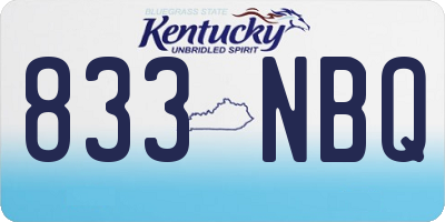 KY license plate 833NBQ