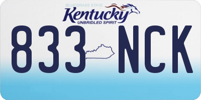 KY license plate 833NCK