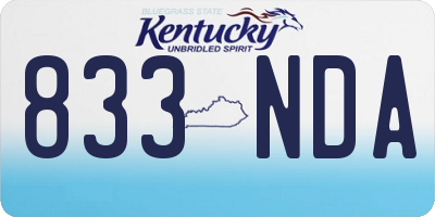 KY license plate 833NDA