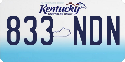 KY license plate 833NDN