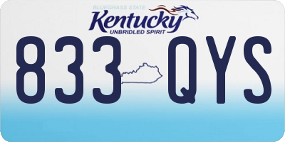 KY license plate 833QYS