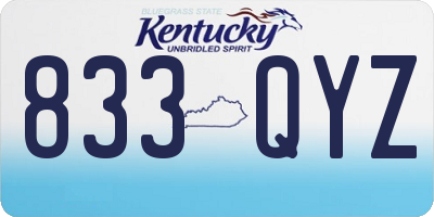 KY license plate 833QYZ