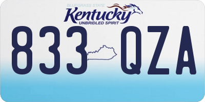 KY license plate 833QZA