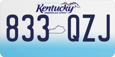 KY license plate 833QZJ