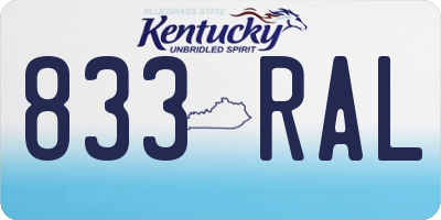 KY license plate 833RAL