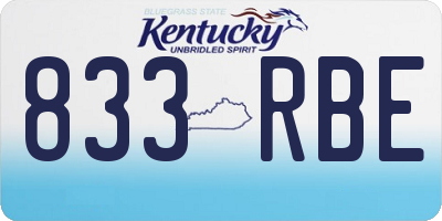 KY license plate 833RBE