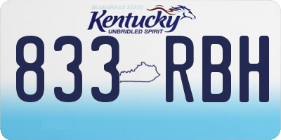 KY license plate 833RBH