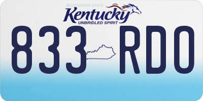 KY license plate 833RDO