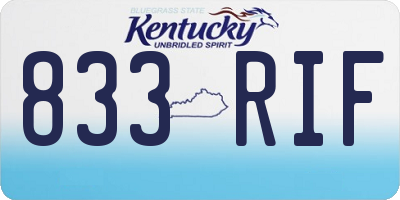 KY license plate 833RIF