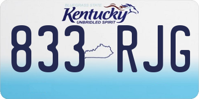 KY license plate 833RJG
