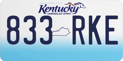 KY license plate 833RKE