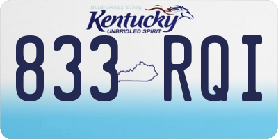 KY license plate 833RQI