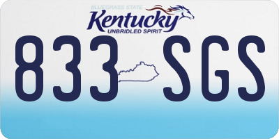 KY license plate 833SGS