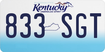 KY license plate 833SGT