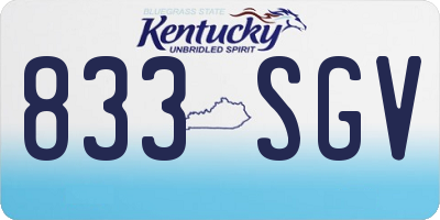 KY license plate 833SGV