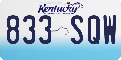 KY license plate 833SQW