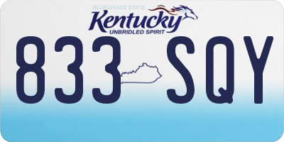 KY license plate 833SQY