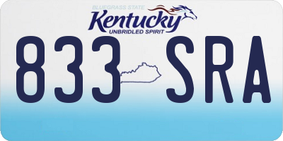 KY license plate 833SRA