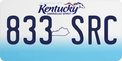 KY license plate 833SRC
