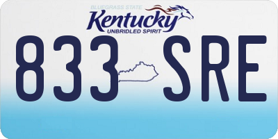 KY license plate 833SRE