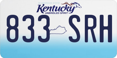 KY license plate 833SRH