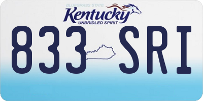 KY license plate 833SRI
