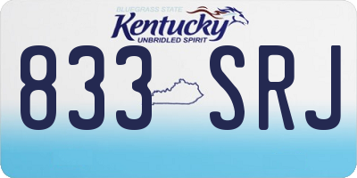 KY license plate 833SRJ