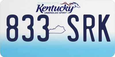 KY license plate 833SRK
