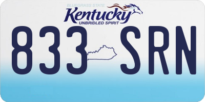 KY license plate 833SRN
