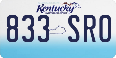 KY license plate 833SRO