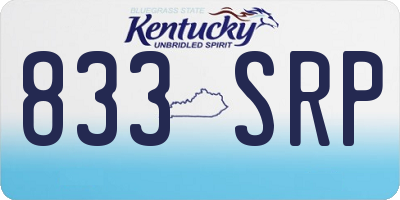 KY license plate 833SRP