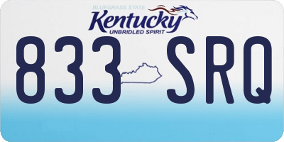 KY license plate 833SRQ