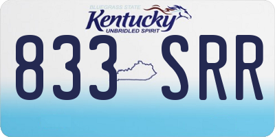 KY license plate 833SRR