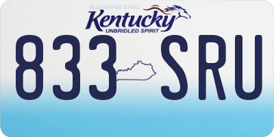 KY license plate 833SRU