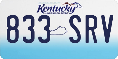 KY license plate 833SRV
