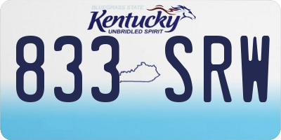 KY license plate 833SRW