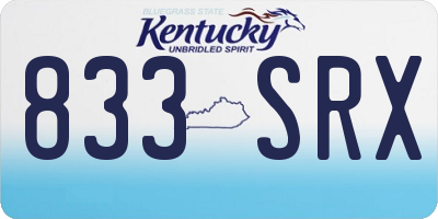 KY license plate 833SRX