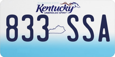 KY license plate 833SSA