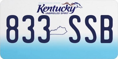 KY license plate 833SSB