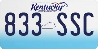 KY license plate 833SSC