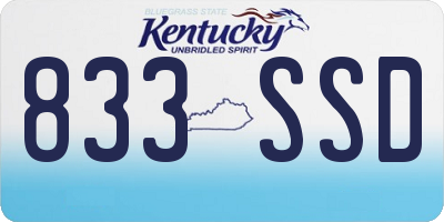 KY license plate 833SSD