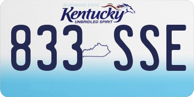 KY license plate 833SSE