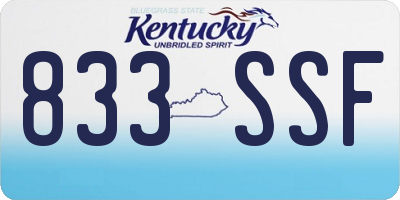 KY license plate 833SSF