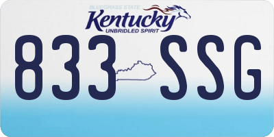 KY license plate 833SSG