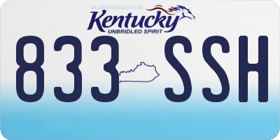 KY license plate 833SSH