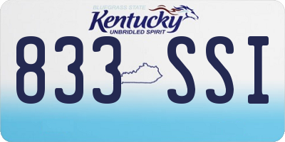 KY license plate 833SSI