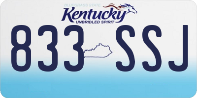 KY license plate 833SSJ