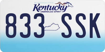 KY license plate 833SSK