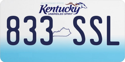 KY license plate 833SSL