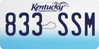 KY license plate 833SSM